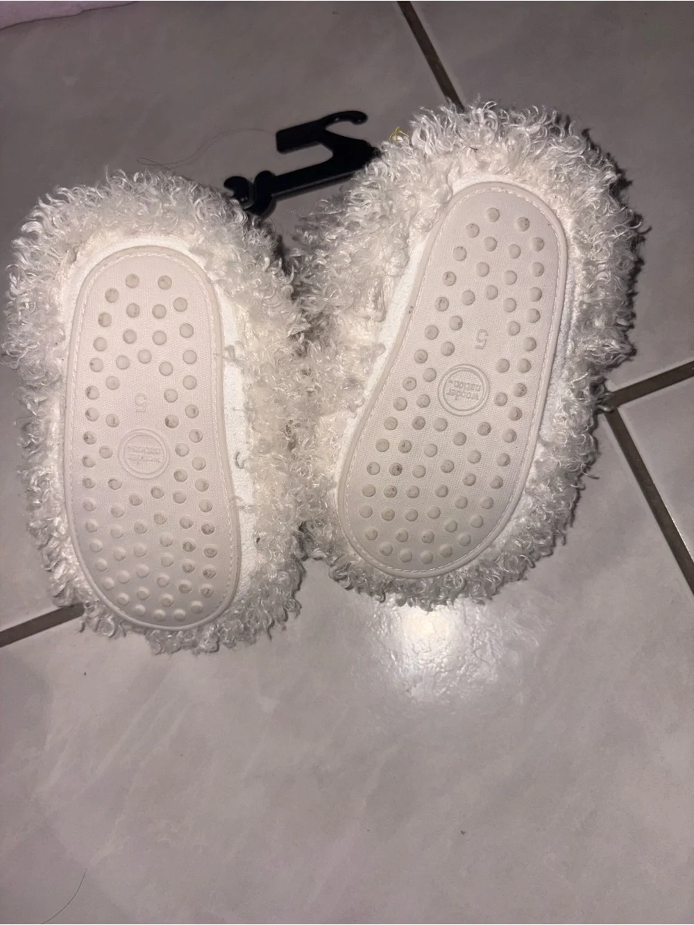 wonder nation White Lamb Plush Kids Slippers with Pastel Accents
